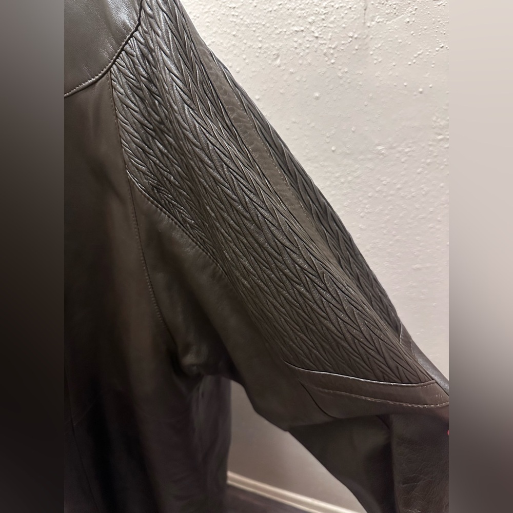Y Alexander Vintage Brown Hooded Leather Trench Coat - Picture 3 of 14